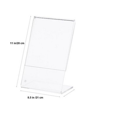 8.5"*11"crylic Sign Holder with Slant Back Design