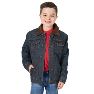 Wrangler® Boy's Rustic Blue/Red Plaid Blanket Lined Jacket