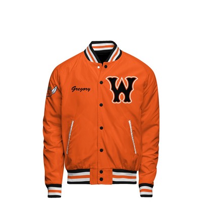 Satin Varsity Jacket w/Quilted Lining