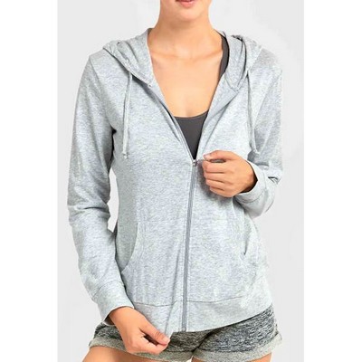 Women's Plus Size Jersey Zip-Up Hoodie Jackets - 3X, Gray (Case of 24)