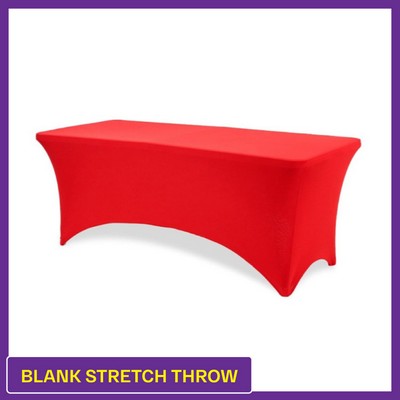 Red - 8ft Blank (No Imprint) Hemmed Stretch Throw - 4 Sided