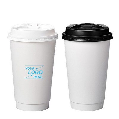 16 oz Disposable Coffee Cups with Lids