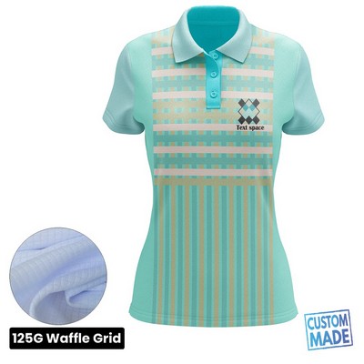 Full Sublimation Performance Short Sleeve Polo - 125G Performance Waffle Grid - Men's, Women's, Kids