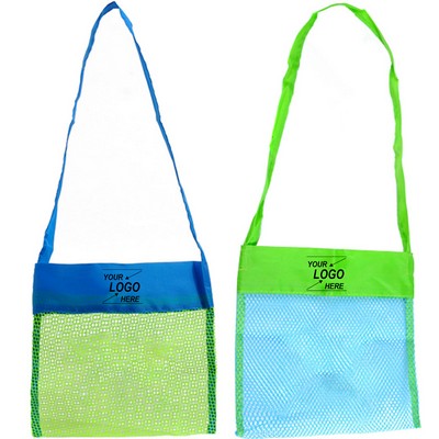 Kids Beach Seashell Collection Mesh Tote Bag