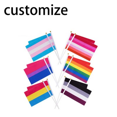 Customized Small Mini Hand Held Stick Flag