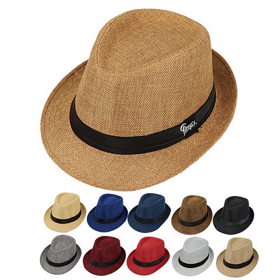 Unisex Vintage Twill Panama Fedora Hat