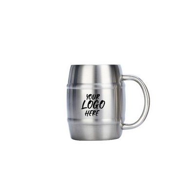 14 Oz. Double Wall Stainless Steel Barrel Beer Mug