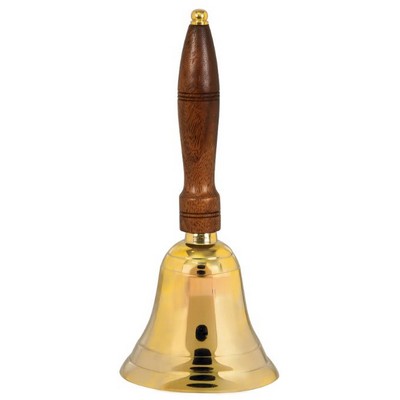 10.5" Brass School Bell with Wooden Handle