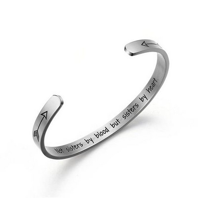 Steel Open Bracelet- Silver