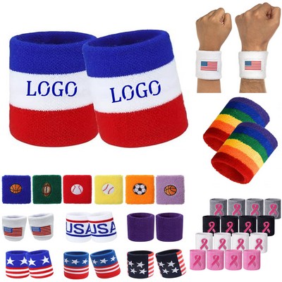 Cotton Terry Cloth Sports Wristbands