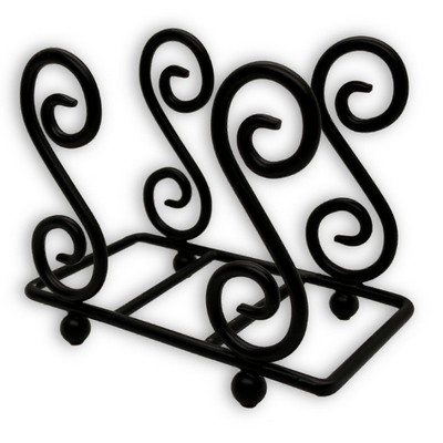 Upright Scroll Metal Coaster Holder