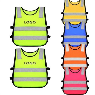 Kids Adjustable Reflective Vest For Running And Biking