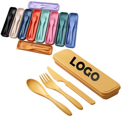 Eco-Friendly Portable Wheat Straw Tableware Set