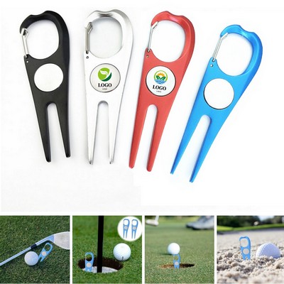 Aluminum Golf Green Fork Golf Ball Club Divot Repair Tool