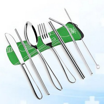 7 Pieces Stainless Steel Flatware Set with Pouch