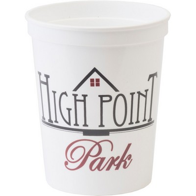 16 Oz. Smooth Walled Plastic Stadium Cup with Automated Silkscreen Imprint