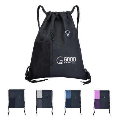 Drawstring Backpack Sports Gym Bag With Mesh Bag