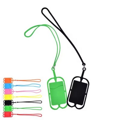 Silicone Lanyard w/Phone Holder & Wallet