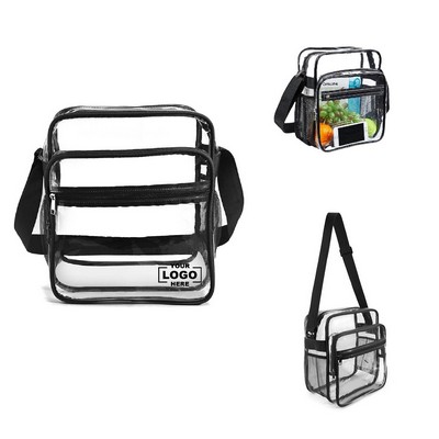 PVC Crossbody Bag With Mesh Pockets