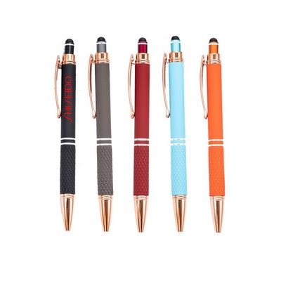 Aluminum Rose Gold Pen With Stylus