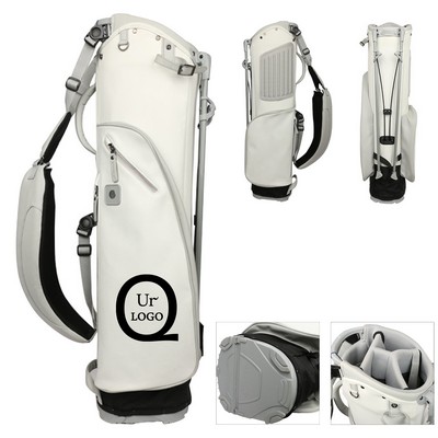 8 Inch White Multi-Functional Pu Golf Bag