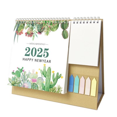 2025 Desk Calendar with sticky notes and to do list