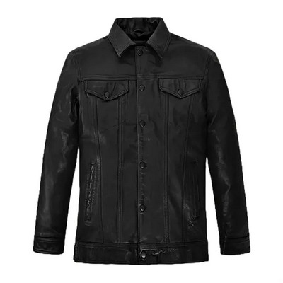 Urban Trendsetter Black Leather Jacket ( XS - 4XL )