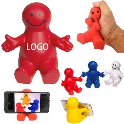 Colorful Squeezable Smile Face Phone Holder