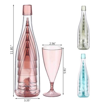 5 Pieces Plastic Champagne Flute Cups Set