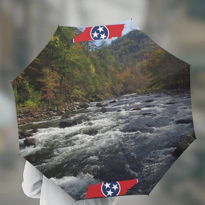 One piece full color triple fold Umbrella