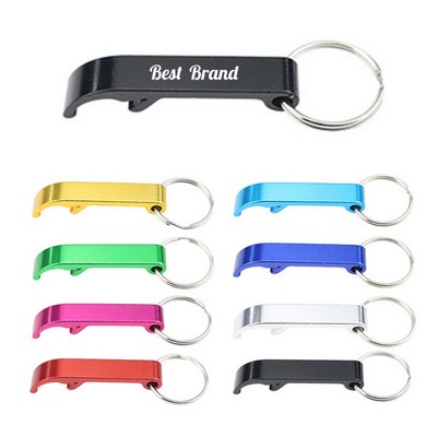 Personalized Aluminum Bottle Opener with Keychain