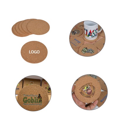 Round Cork Drink Coasters 3.9 Inch