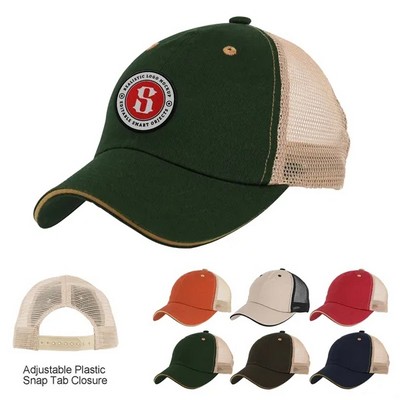 Two-Tone Washed Cotton Trucker Cap