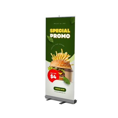 33"W x 80"H Monza™ Fx Retractable Banner Stand Kit, Vinyl