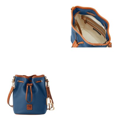 Dooney & Bourke Blue Pebble Grain Small Drawstring