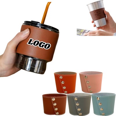 Leather Water Cup Protective Sleeve