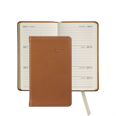 5" Personal Pocket Appointment Book W/ Traditional Leather Cover