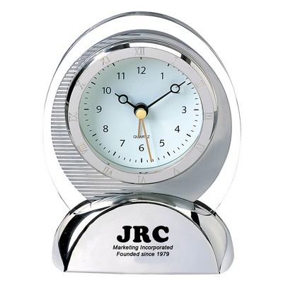 Oval Quartz Movement Alarm Clock with Sweep Second Hand