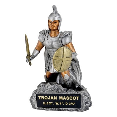 Trojan/Spartan Mascot Trophy w/Engraving Plate