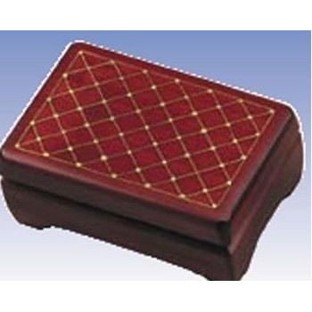 Traditional Wood Box w/Diamond Pattern (5 3/4"x4"x2 1/2")