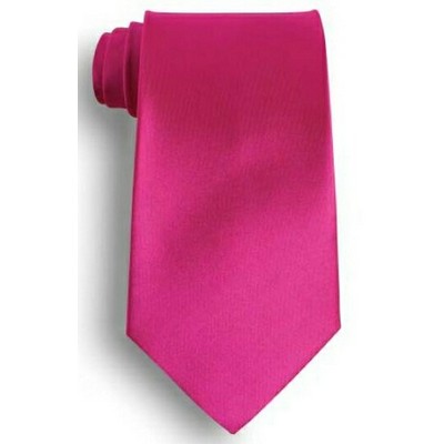 Fuchsia Polyester Satin Tie