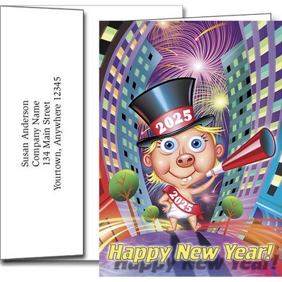 New Year Greeting Cards w/Imprinted Envelopes (5"x7")