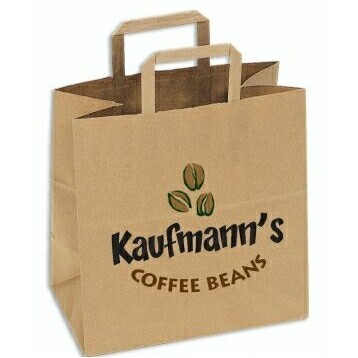 Custom Printed Recycled Kraft Flat Handle Shopping Bag (12"x7"x12")