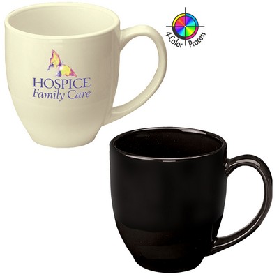 14 Oz. Black Vitrified Bistro Mug (4 Color Process)