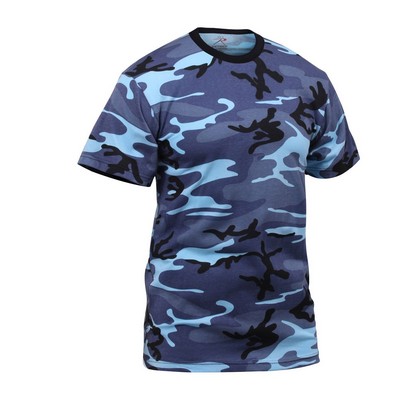 Kids' Sky Blue Camouflage Military T-Shirt (XS to XL)