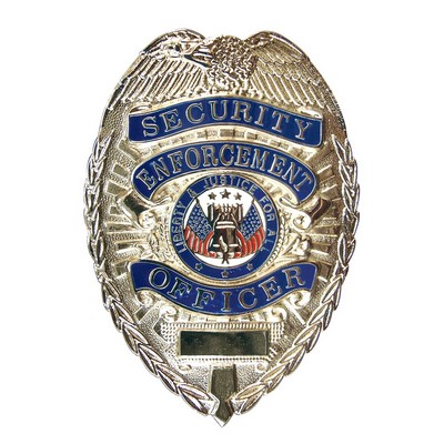 Deluxe Silver Security Enforcement Officer Badge