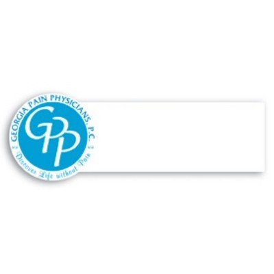 Laminated Name Badge (1.25"x3.625") Rectangle w/Round End