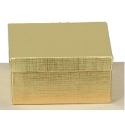 Gold Linen Foil Jewelry Box (5 1/4"x3 3/4"x7/8")