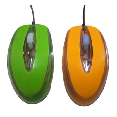 Plastic USB Optional Computer Mouse w/ Clear Edging