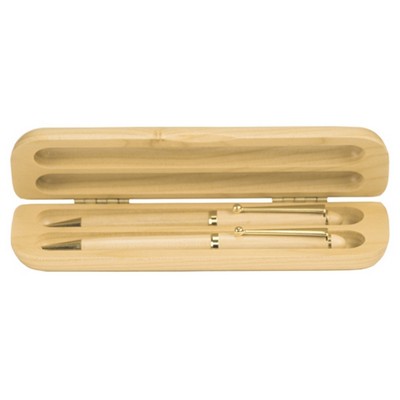 Maple Wooden 2 Pen Case (6¾"x2 1/8")